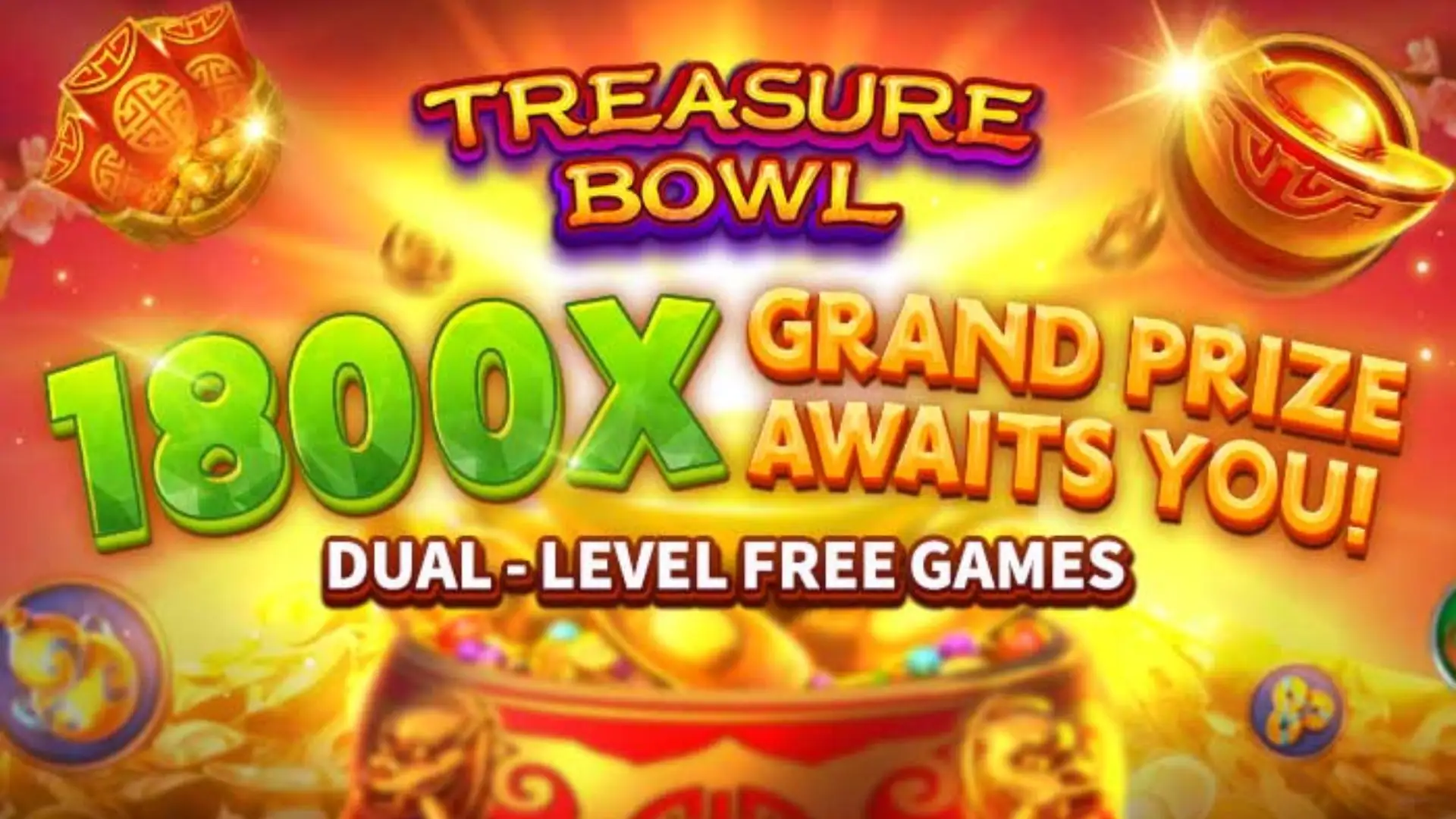 Multiplicadores Treasure Bowl 79m - 7777x Máximo com Tigela Dourada